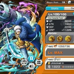BR333-Android+IOS-2 Ex Meta Max(Kid Law+Lucci)+813 Frag+Good Medal+Support 124%+Dorry Max+Ulti+King+Robin+Oden V2+Kaku 1
